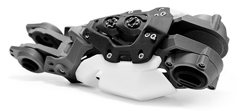 Ukázka neopracovaného 3D tisku bez povrchové úpravy - část protézy ramena