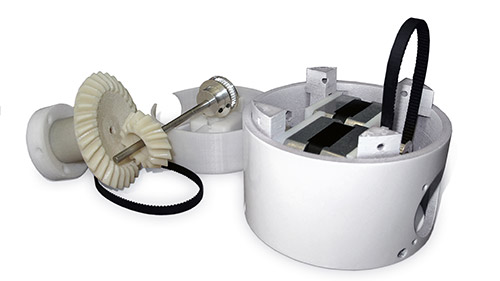 A fully functional prototype of a mechanical robotic arm dismounted with a complete surface treatment